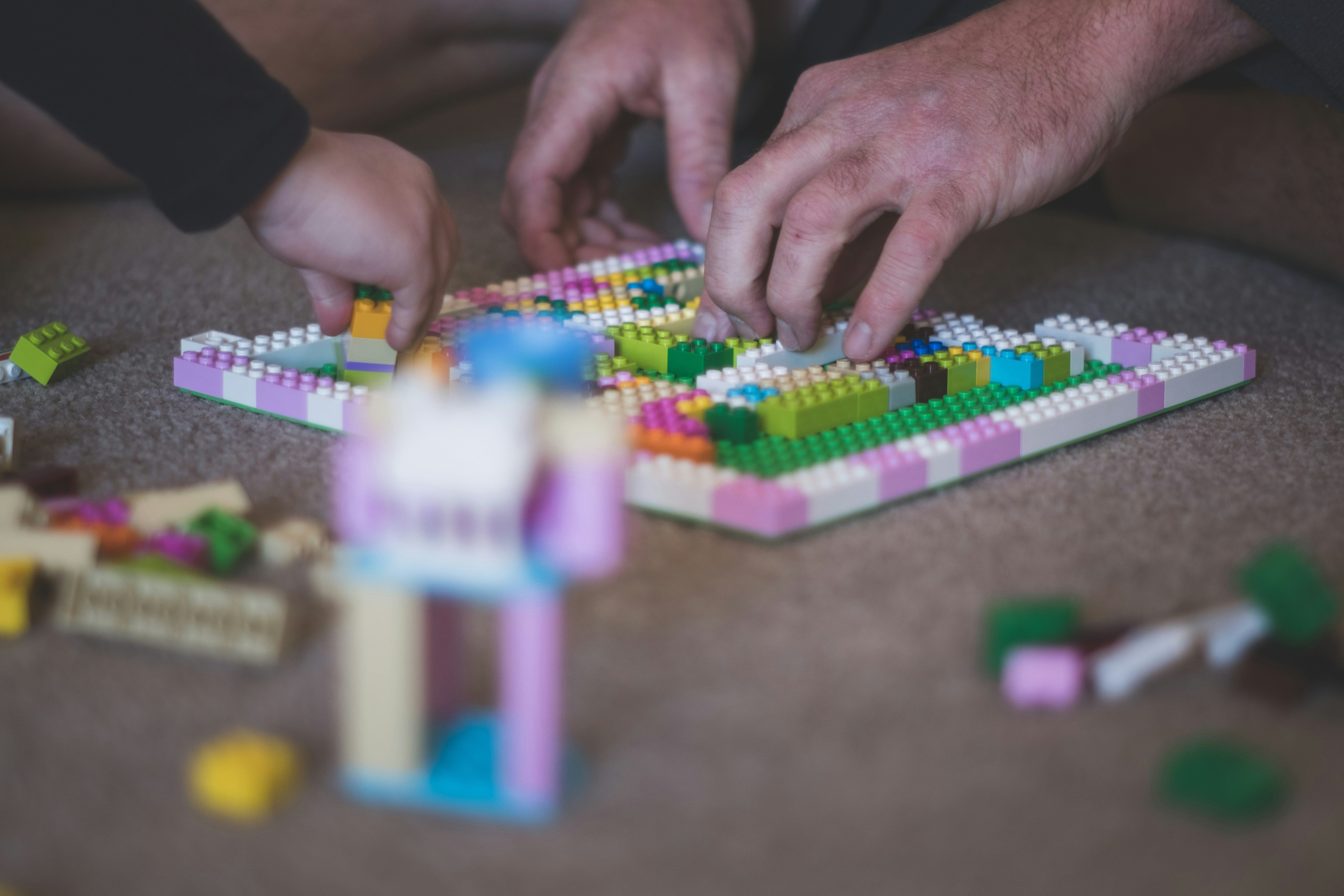 Placing blocks by hand